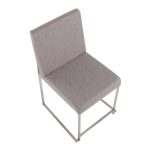 Fuji High Back Light Grey Fabric Contemporary Dining Chairs (Set of 2) 23 Fuji High Back Light Grey Fabric Contemporary Dining Chairs (Set of 2)