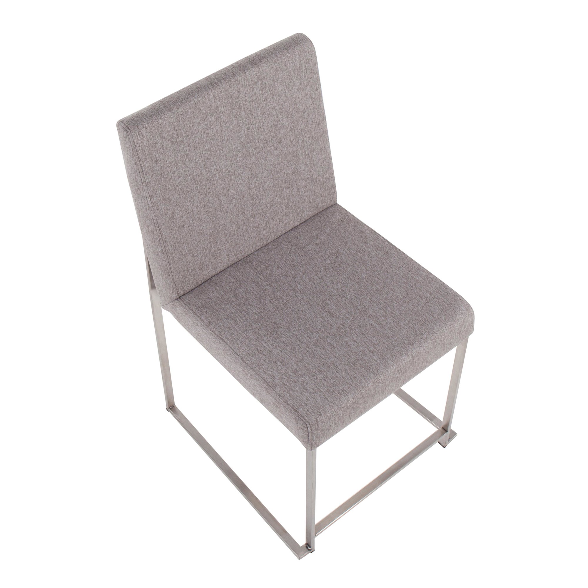Fuji High Back Light Grey Fabric Contemporary Dining Chairs (Set of 2) 11 Fuji High Back Light Grey Fabric Contemporary Dining Chairs (Set of 2) - Image 11