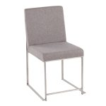 Fuji High Back Light Grey Fabric Contemporary Dining Chairs (Set of 2) 18 Fuji High Back Light Grey Fabric Contemporary Dining Chairs (Set of 2)