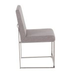 Fuji High Back Light Grey Fabric Contemporary Dining Chairs (Set of 2) 19 Fuji High Back Light Grey Fabric Contemporary Dining Chairs (Set of 2)