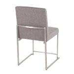 Fuji High Back Light Grey Fabric Contemporary Dining Chairs (Set of 2) 20 Fuji High Back Light Grey Fabric Contemporary Dining Chairs (Set of 2)