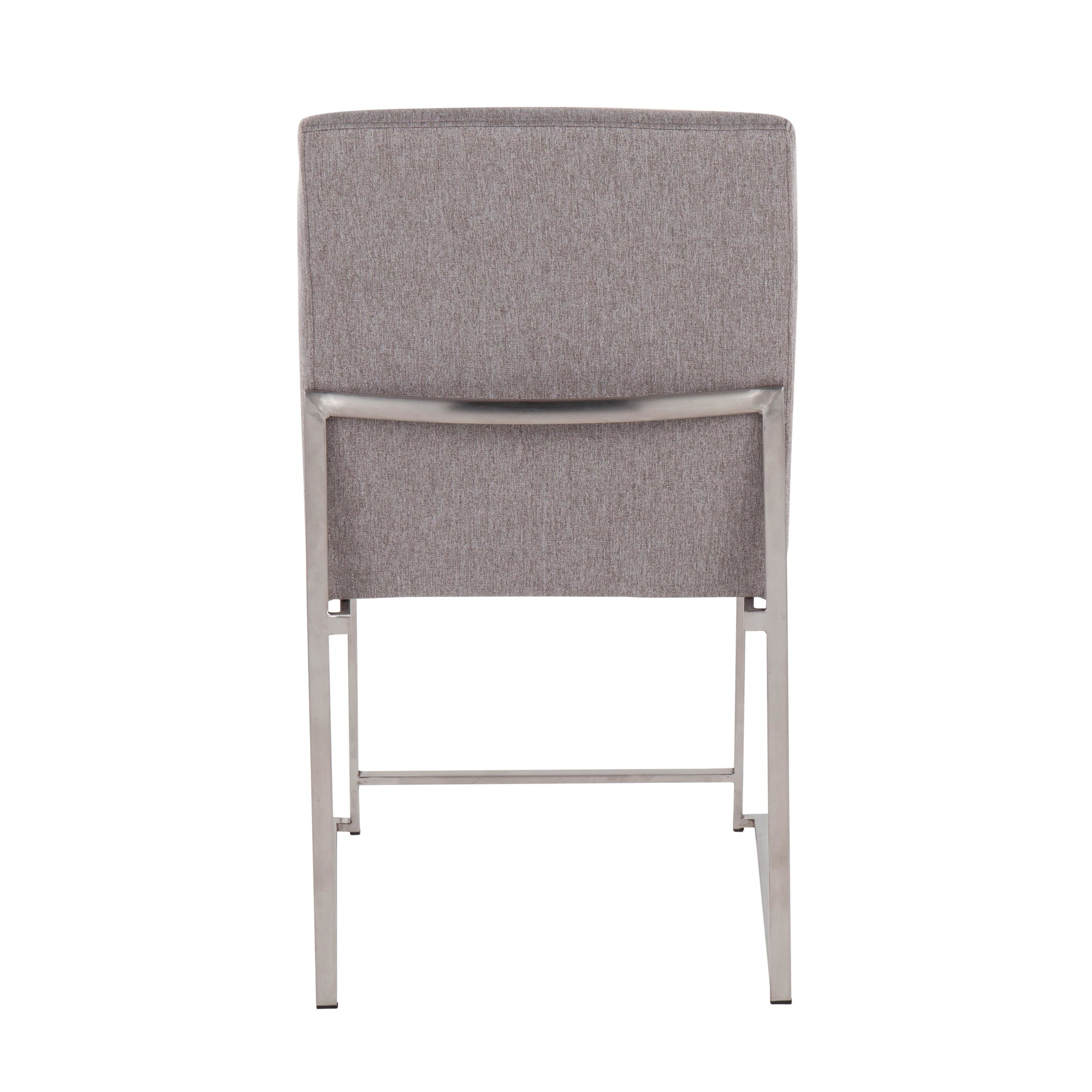 Fuji High Back Light Grey Fabric Contemporary Dining Chairs (Set of 2) 9 Fuji High Back Light Grey Fabric Contemporary Dining Chairs (Set of 2) - Image 9