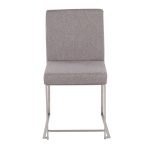 Fuji High Back Light Grey Fabric Contemporary Dining Chairs (Set of 2) 22 Fuji High Back Light Grey Fabric Contemporary Dining Chairs (Set of 2)