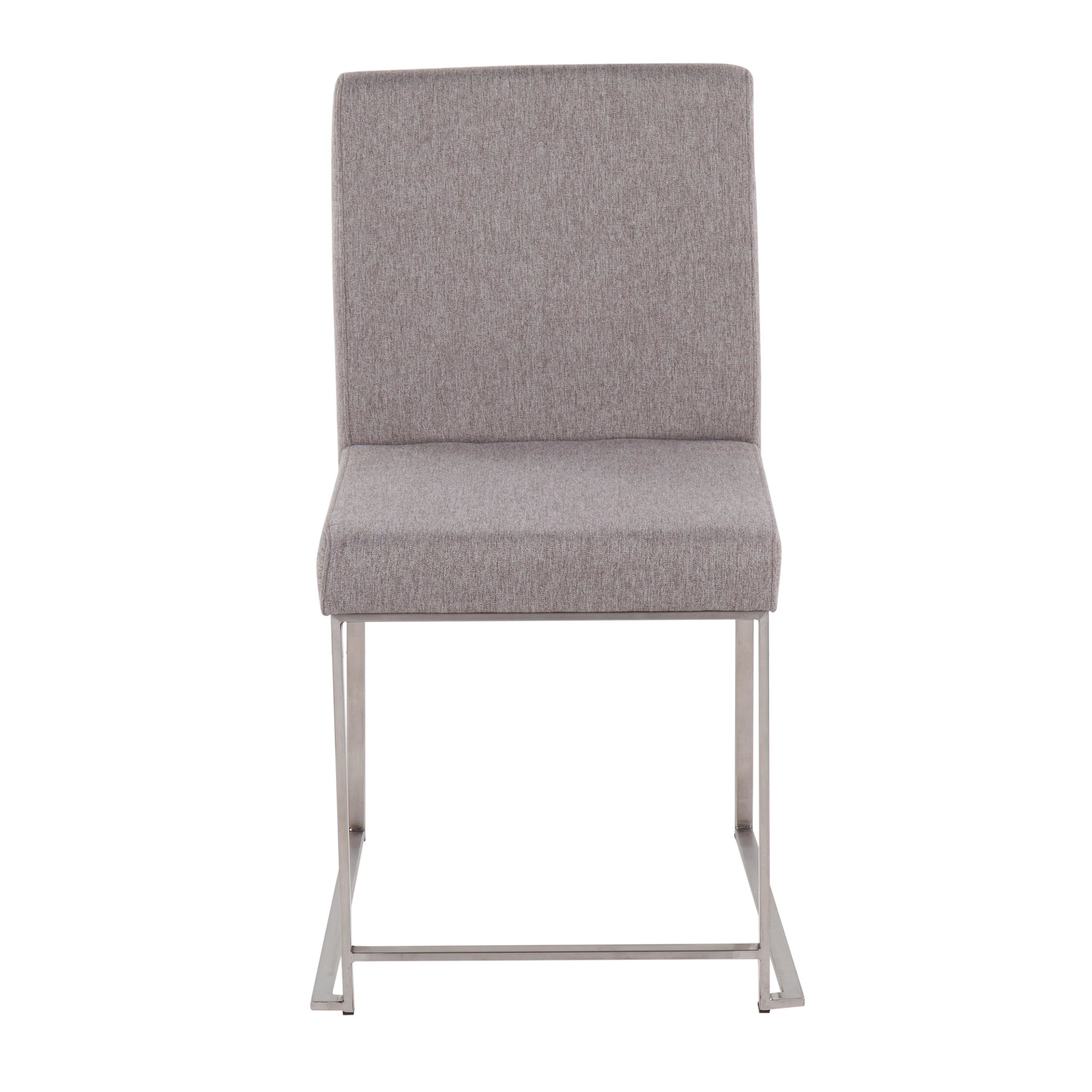 Fuji High Back Light Grey Fabric Contemporary Dining Chairs (Set of 2) 10 Fuji High Back Light Grey Fabric Contemporary Dining Chairs (Set of 2) - Image 10