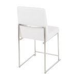 Fuji High Back Stainless Steel White Velvet Dining Chairs (Set of 2) 27 Fuji High Back Stainless Steel White Velvet Dining Chairs (Set of 2)