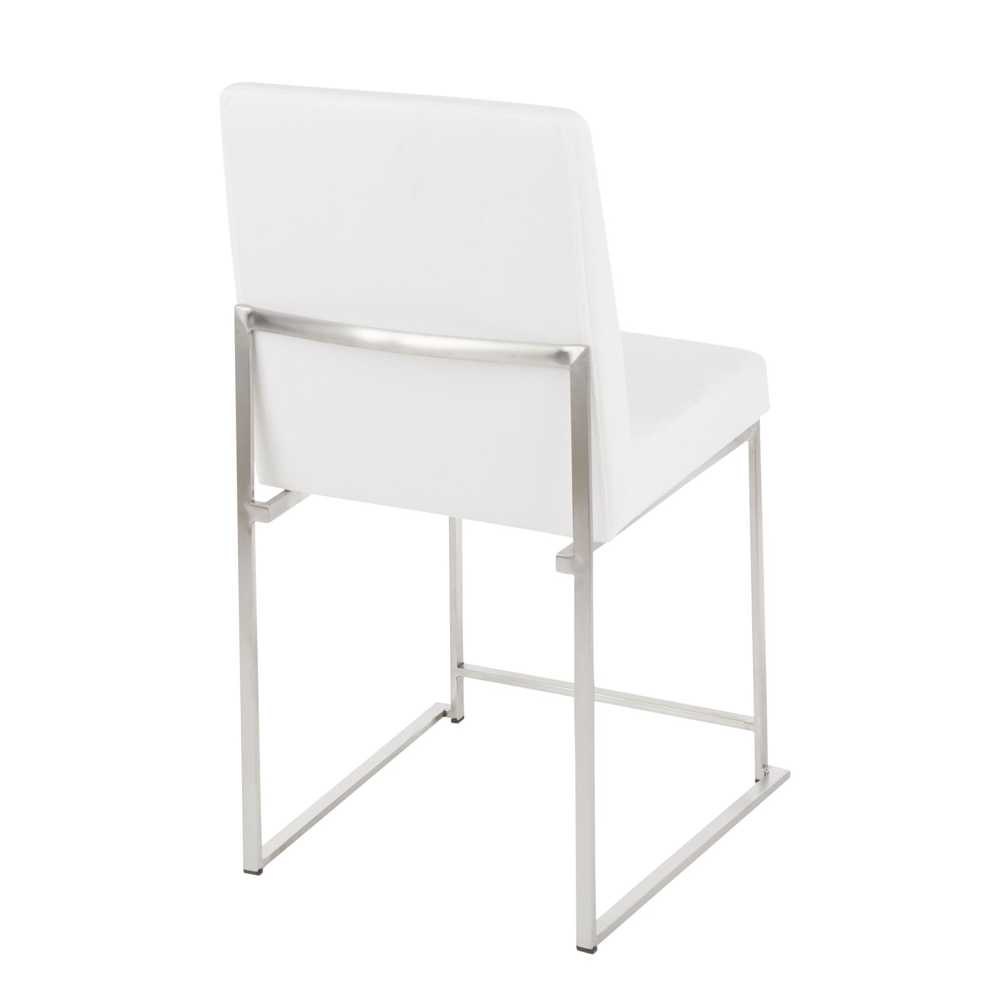 Fuji High Back Stainless Steel White Velvet Dining Chairs (Set of 2) 11 Fuji High Back Stainless Steel White Velvet Dining Chairs (Set of 2) - Image 11