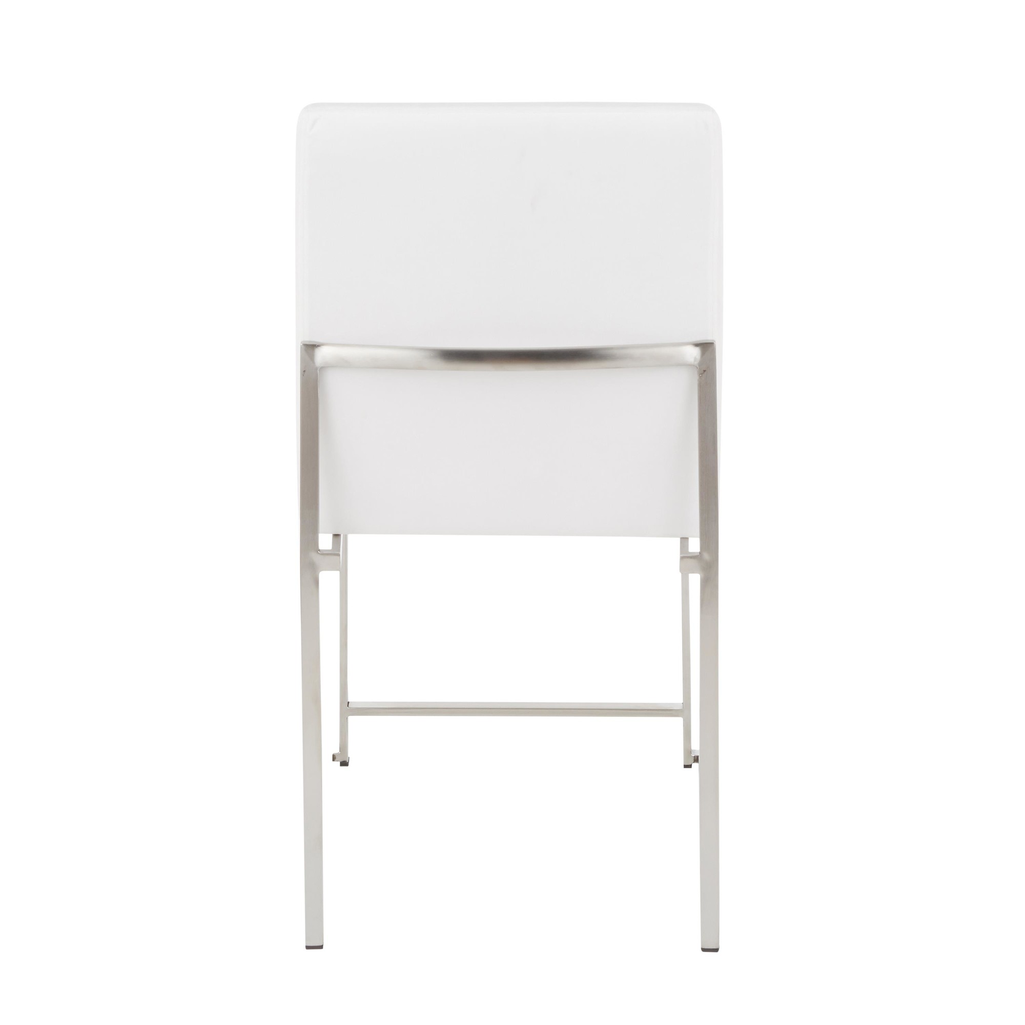 Fuji High Back Stainless Steel White Velvet Dining Chairs (Set of 2) 12 Fuji High Back Stainless Steel White Velvet Dining Chairs (Set of 2) - Image 12