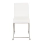 Fuji High Back Stainless Steel White Velvet Dining Chairs (Set of 2) 29 Fuji High Back Stainless Steel White Velvet Dining Chairs (Set of 2)