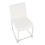 Fuji High Back Stainless Steel White Velvet Dining Chairs (Set of 2) 30 Fuji High Back Stainless Steel White Velvet Dining Chairs (Set of 2)