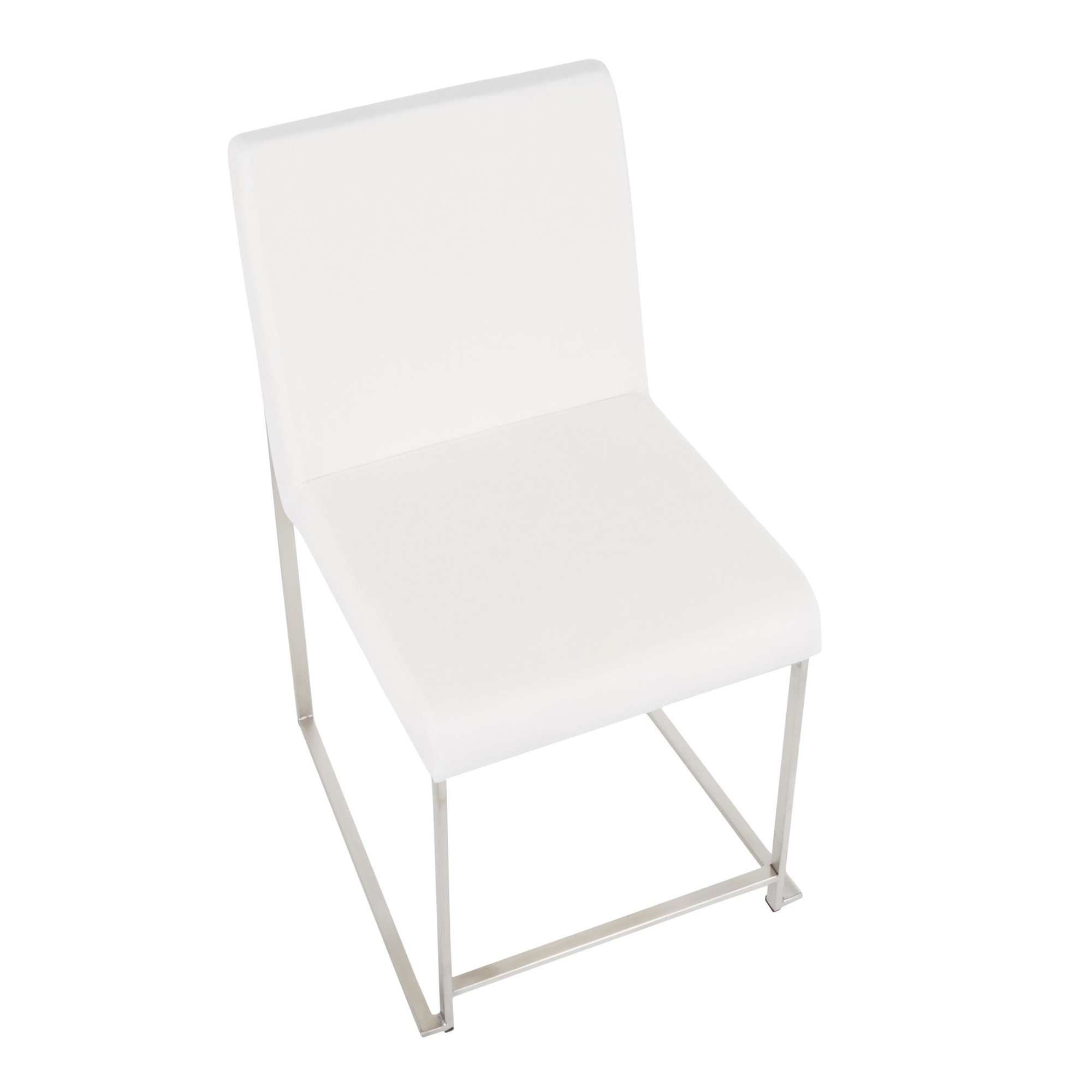 Fuji High Back Stainless Steel White Velvet Dining Chairs (Set of 2) 14 Fuji High Back Stainless Steel White Velvet Dining Chairs (Set of 2) - Image 14