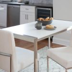 Fuji High Back Stainless Steel White Velvet Dining Chairs (Set of 2) 23 Fuji High Back Stainless Steel White Velvet Dining Chairs (Set of 2)