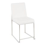 Fuji High Back Stainless Steel White Velvet Dining Chairs (Set of 2) 25 Fuji High Back Stainless Steel White Velvet Dining Chairs (Set of 2)