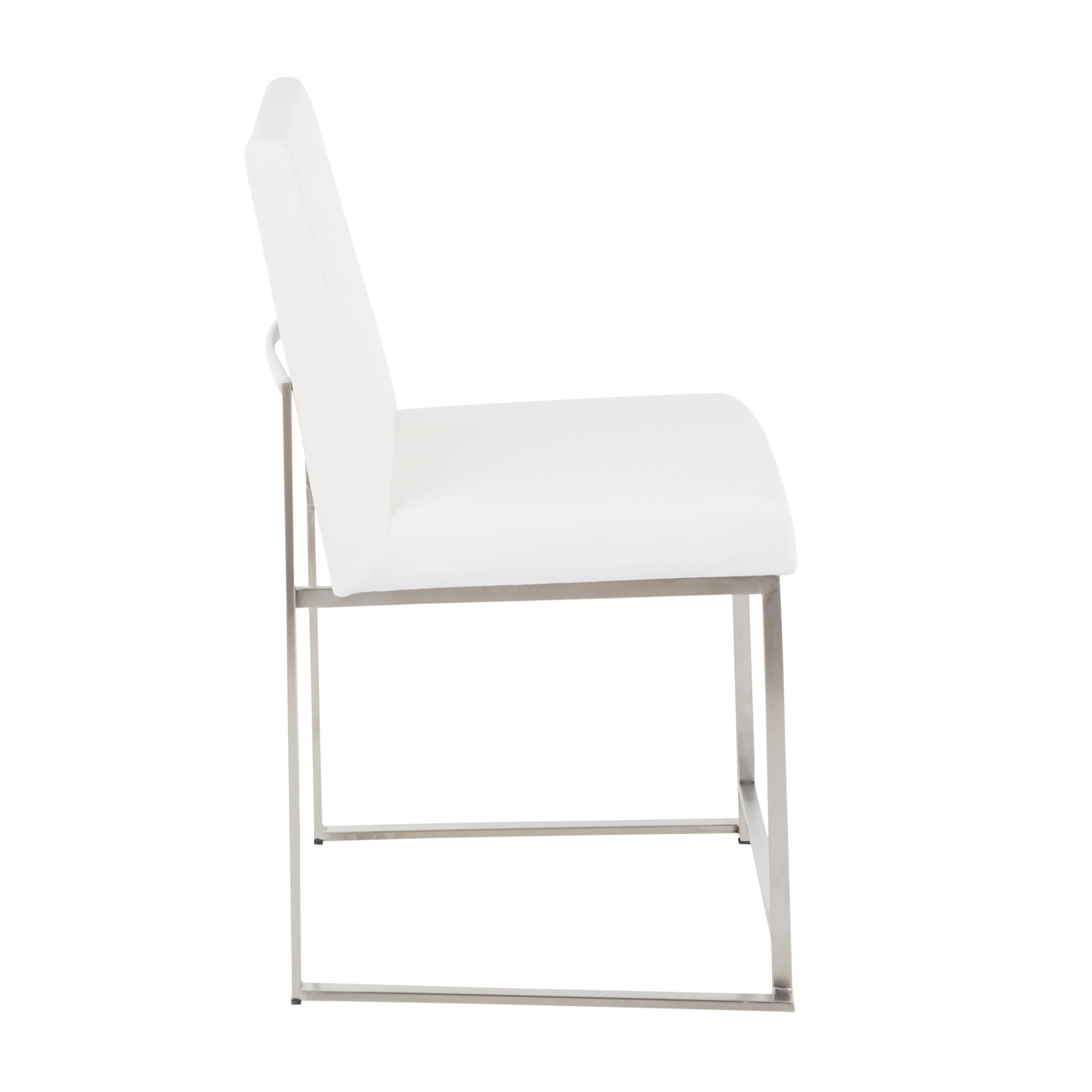 Fuji High Back Stainless Steel White Velvet Dining Chairs (Set of 2) 10 Fuji High Back Stainless Steel White Velvet Dining Chairs (Set of 2) - Image 10