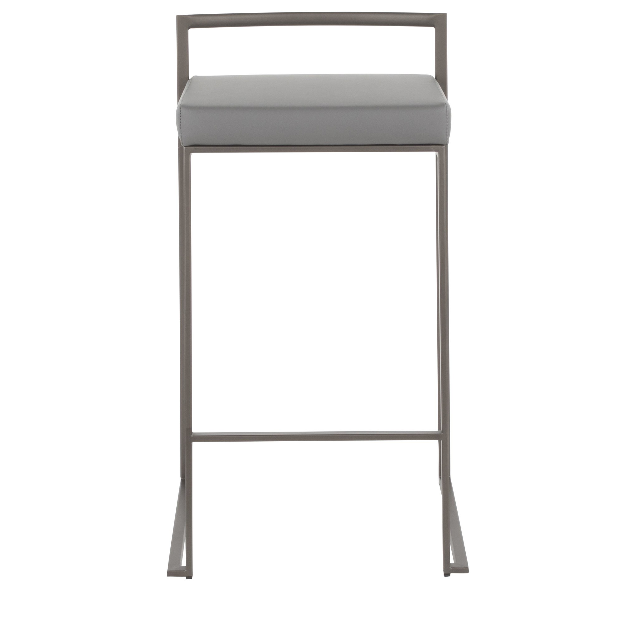 Fuji Industrial Antique Grey Faux Leather Counter Stools (Set of 2) 8 Fuji Industrial Antique Grey Faux Leather Counter Stools (Set of 2) - Image 8