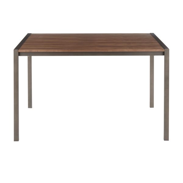 Fuji Industrial Antique Metal and Walnut Wood Dining Table 10