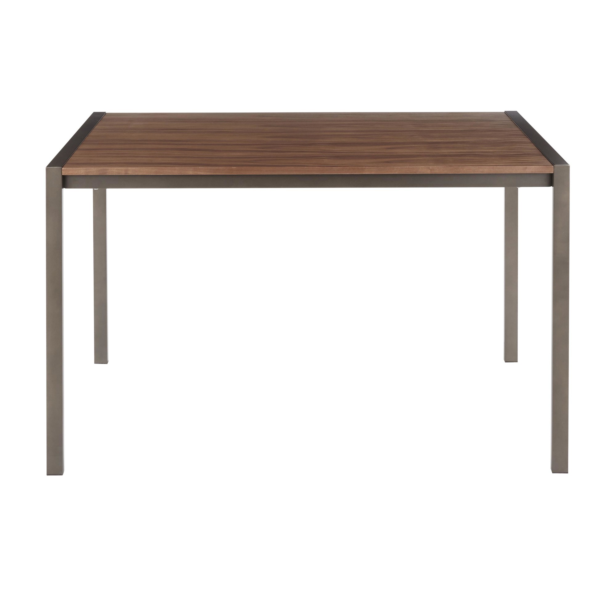 Fuji Industrial Antique Metal and Walnut Wood Dining Table 11 Fuji Industrial Antique Metal and Walnut Wood Dining Table - Image 11