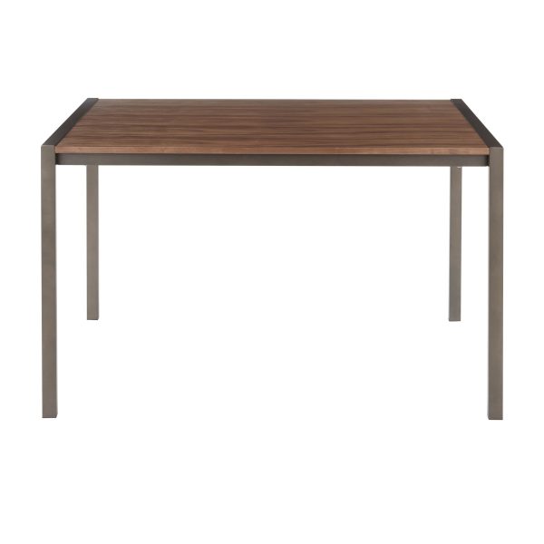 Fuji Industrial Antique Metal and Walnut Wood Dining Table 11