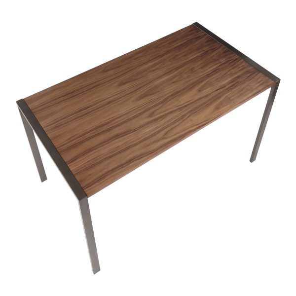 Fuji Industrial Antique Metal and Walnut Wood Dining Table 12