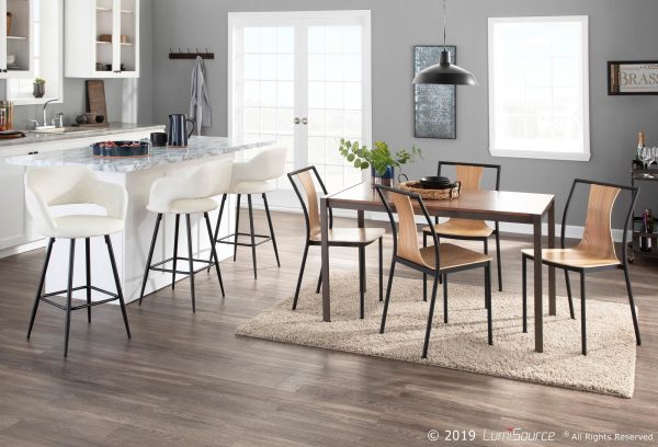 Fuji Industrial Antique Metal and Walnut Wood Dining Table 3