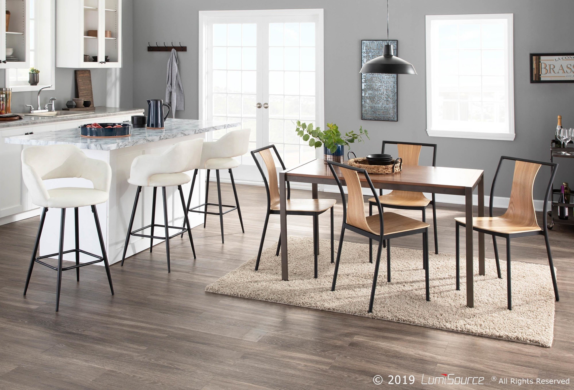 Fuji Industrial Antique Metal and Walnut Wood Dining Table 4 Fuji Industrial Antique Metal and Walnut Wood Dining Table - Image 4