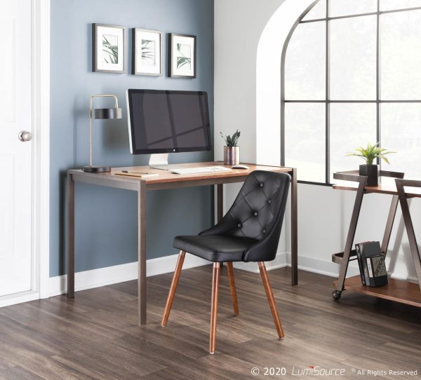 Fuji Industrial Antique Metal and Walnut Wood Dining Table 6