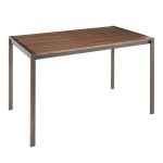 Fuji Industrial Antique Metal and Walnut Wood Dining Table 23 Fuji Industrial Antique Metal and Walnut Wood Dining Table