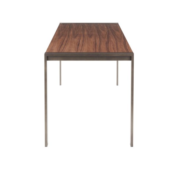 Fuji Industrial Antique Metal and Walnut Wood Dining Table 8