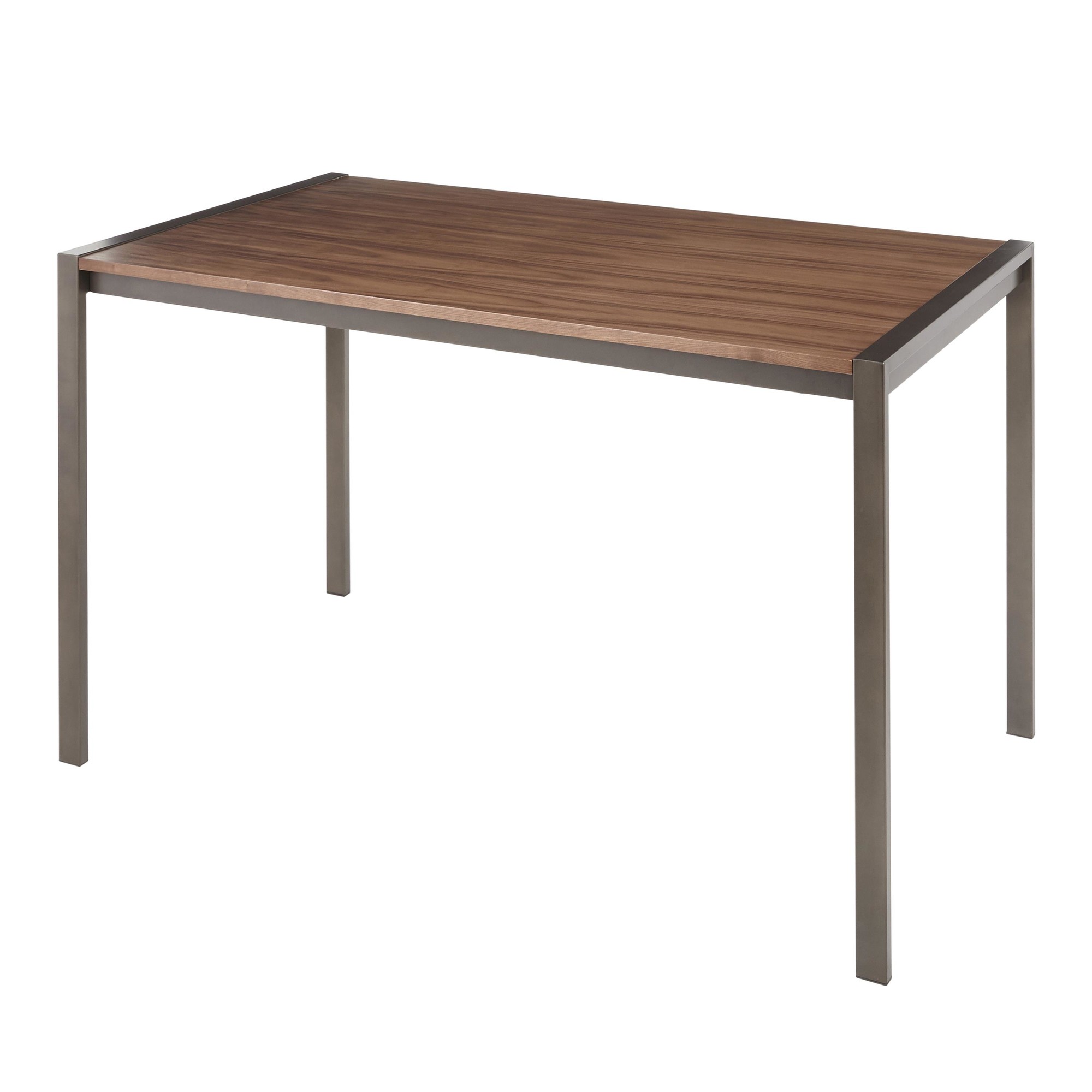 Fuji Industrial Antique Metal and Walnut Wood Dining Table 10 Fuji Industrial Antique Metal and Walnut Wood Dining Table - Image 10