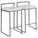 Fuji Industrial Antique White Faux Leather Counter Stools (Set of 2) 15 Fuji Industrial Antique White Faux Leather Counter Stools (Set of 2)