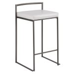 Fuji Industrial Antique White Faux Leather Counter Stools (Set of 2) 16 Fuji Industrial Antique White Faux Leather Counter Stools (Set of 2)