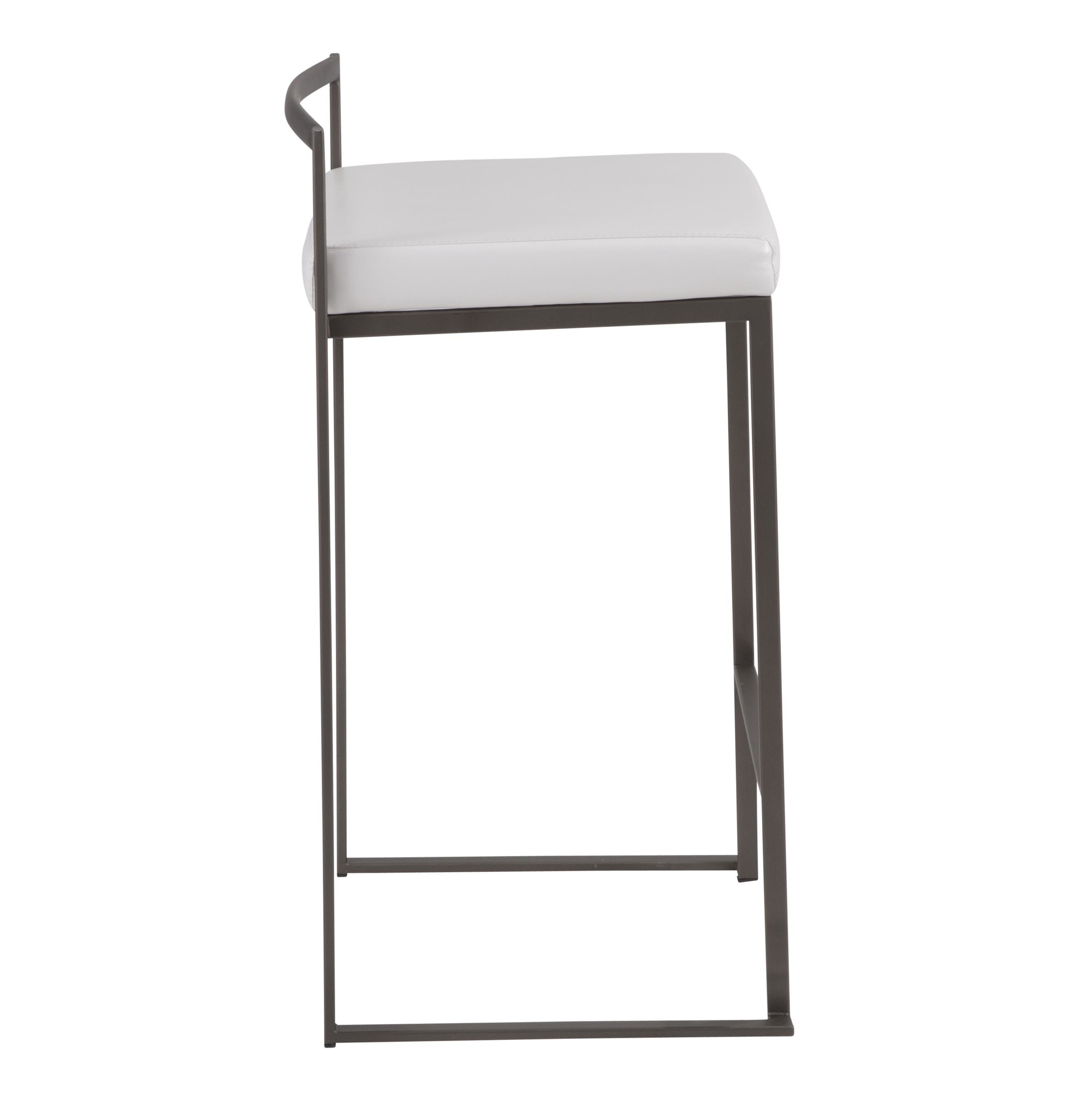 Fuji Industrial Antique White Faux Leather Counter Stools (Set of 2) 6 Fuji Industrial Antique White Faux Leather Counter Stools (Set of 2) - Image 6