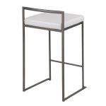 Fuji Industrial Antique White Faux Leather Counter Stools (Set of 2) 18 Fuji Industrial Antique White Faux Leather Counter Stools (Set of 2)