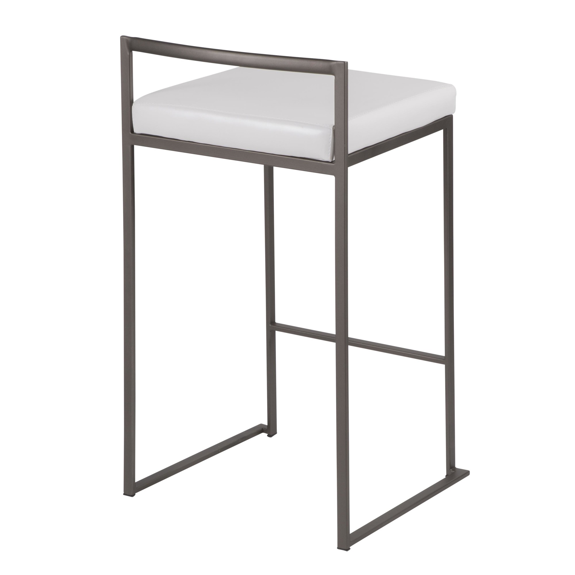Fuji Industrial Antique White Faux Leather Counter Stools (Set of 2) 7 Fuji Industrial Antique White Faux Leather Counter Stools (Set of 2) - Image 7