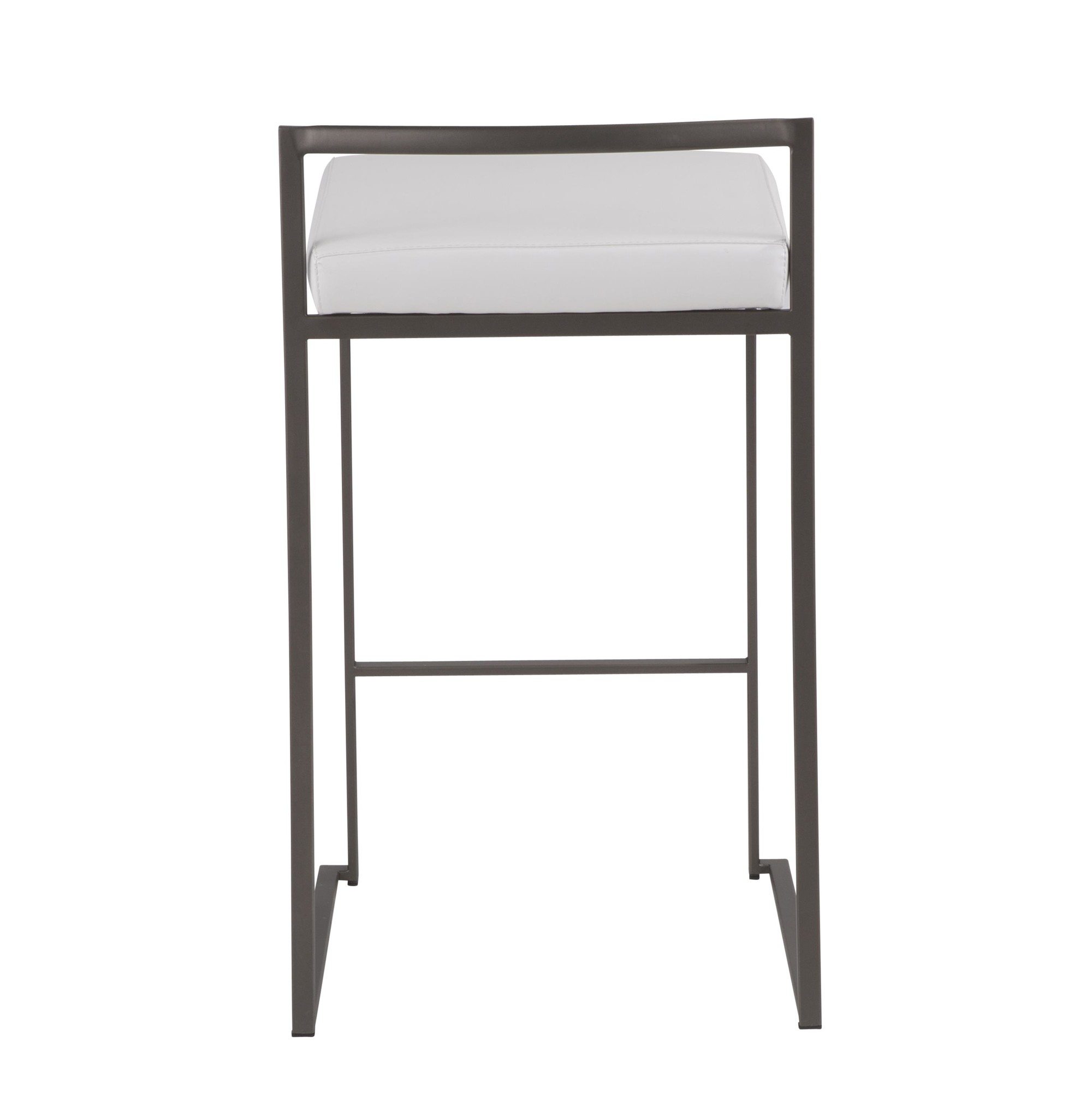 Fuji Industrial Antique White Faux Leather Counter Stools (Set of 2) 8 Fuji Industrial Antique White Faux Leather Counter Stools (Set of 2) - Image 8