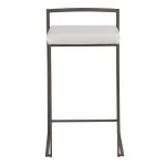 Fuji Industrial Antique White Faux Leather Counter Stools (Set of 2) 20 Fuji Industrial Antique White Faux Leather Counter Stools (Set of 2)