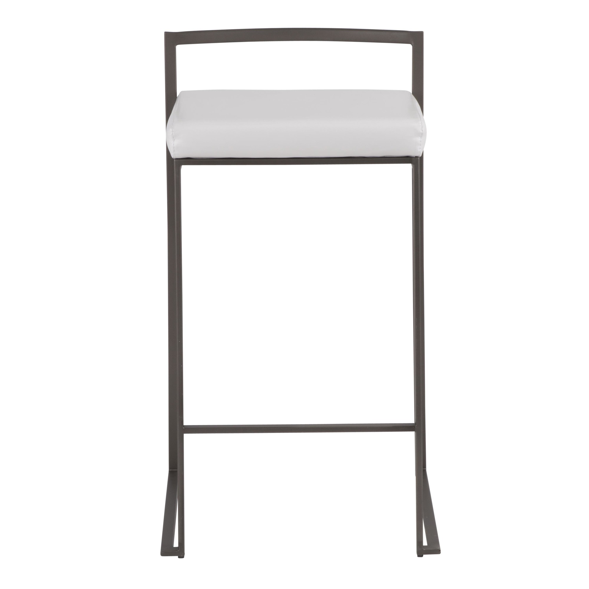 Fuji Industrial Antique White Faux Leather Counter Stools (Set of 2) 9 Fuji Industrial Antique White Faux Leather Counter Stools (Set of 2) - Image 9
