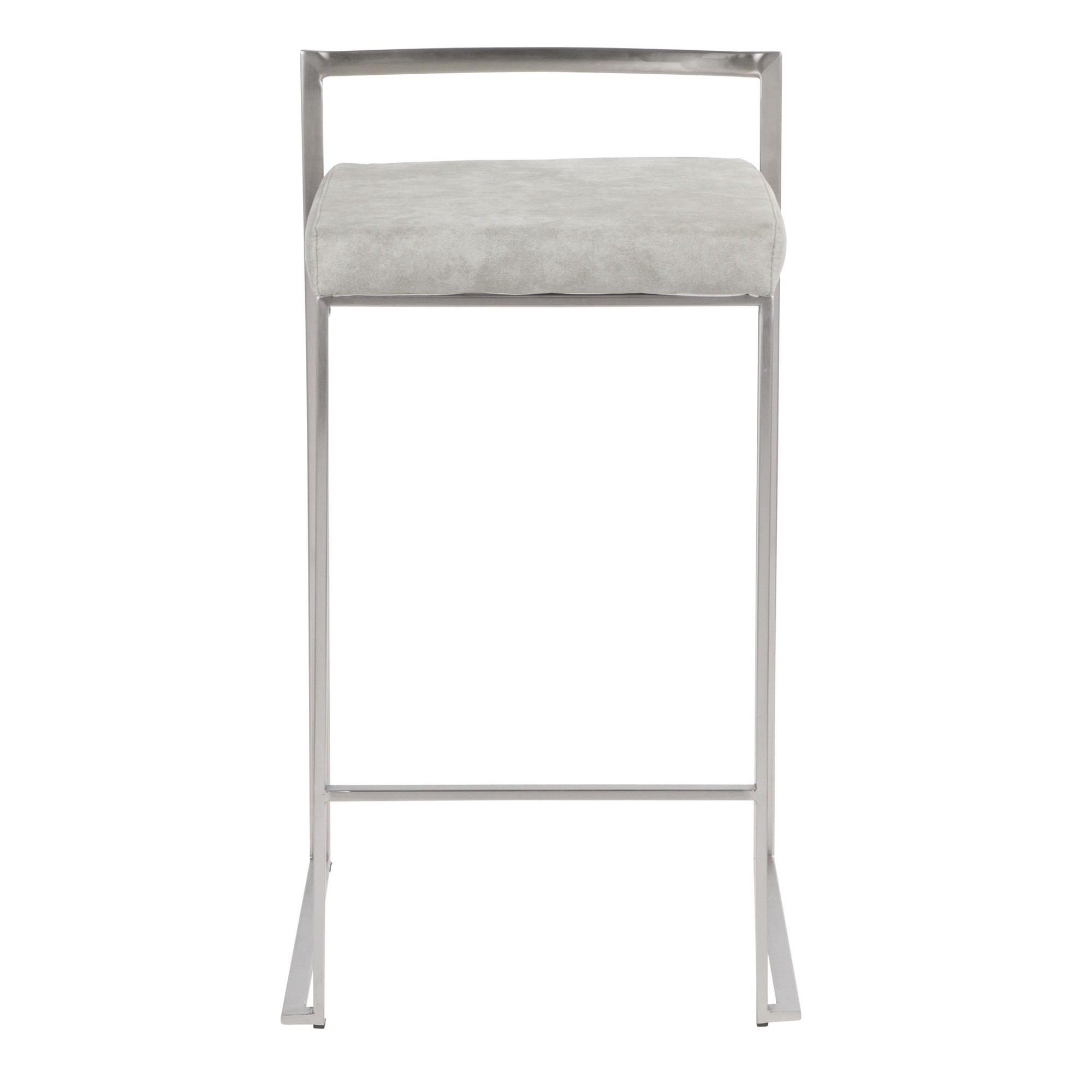 Fuji Light Grey Cowboy Fabric Contemporary Counter Stool (Set of 2) 11 Fuji Light Grey Cowboy Fabric Contemporary Counter Stool (Set of 2) - Image 11