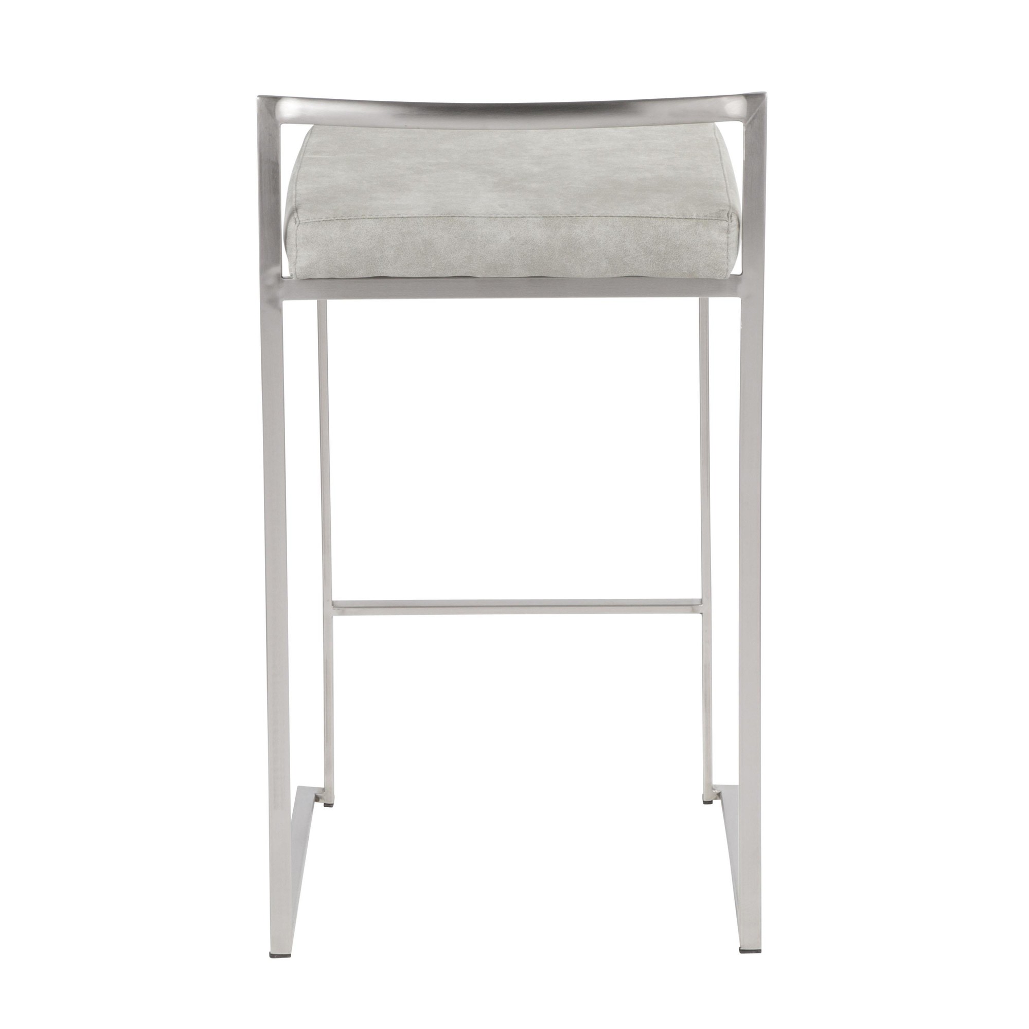 Fuji Light Grey Cowboy Fabric Contemporary Counter Stool (Set of 2) 10 Fuji Light Grey Cowboy Fabric Contemporary Counter Stool (Set of 2) - Image 10