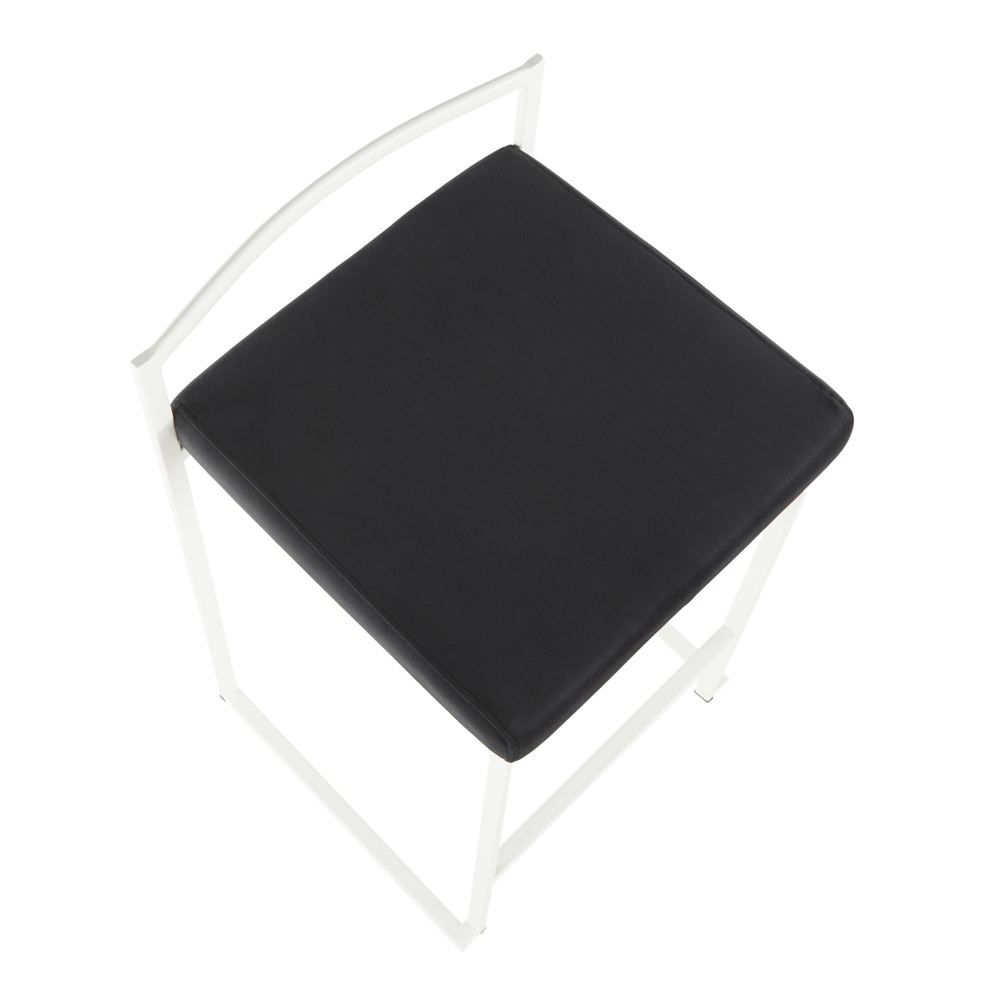 Fuji White Contemporary Counter Stool Black Velvet (Set of 2) 9 Fuji White Contemporary Counter Stool Black Velvet (Set of 2) - Image 9