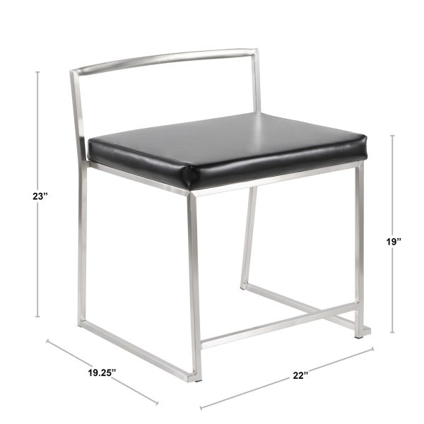 Fuji White Contemporary Stackable Dining Chairs Set of 2 10