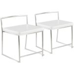 Fuji White Contemporary Stackable Dining Chairs (Set of 2) 15 Fuji White Contemporary Stackable Dining Chairs (Set of 2)