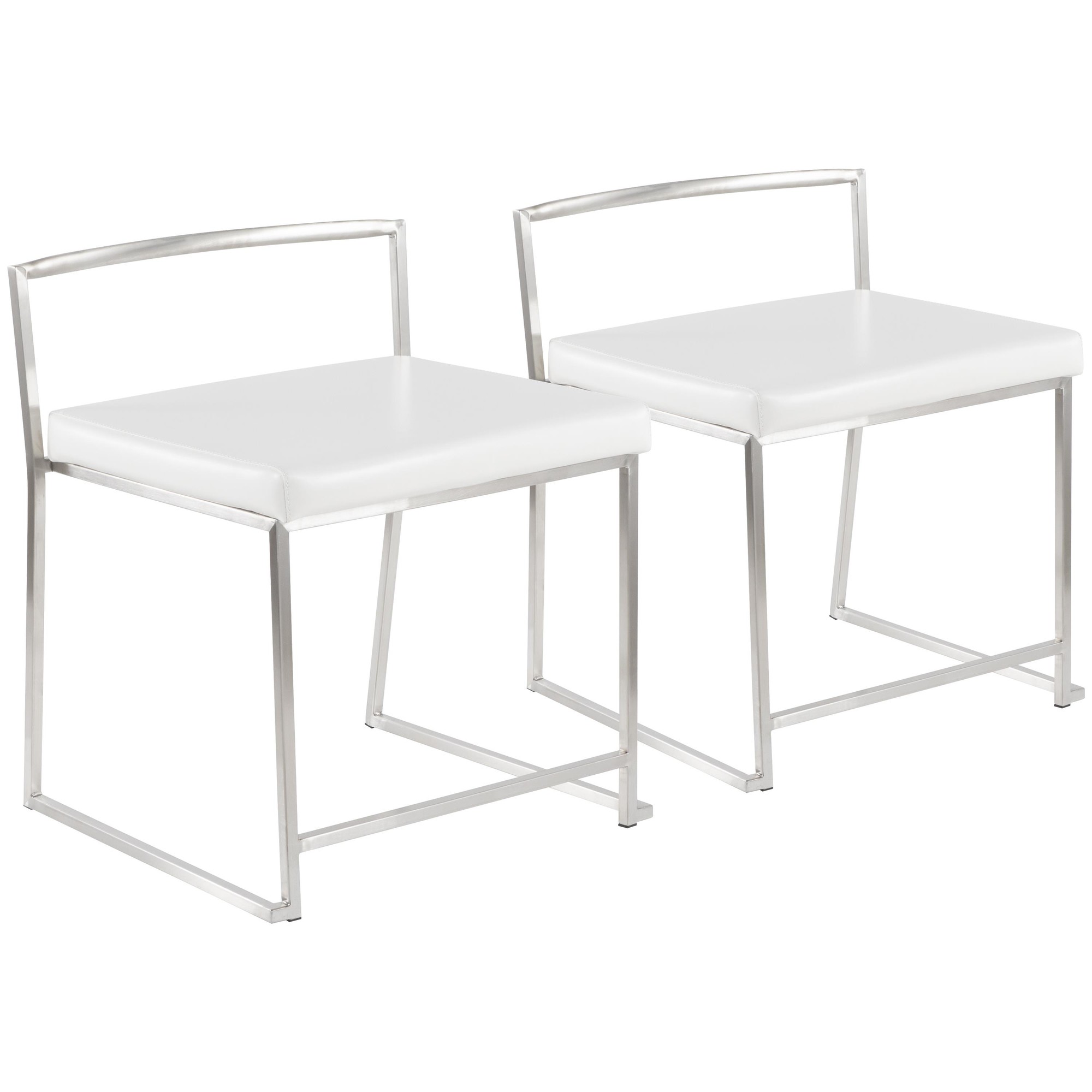 Fuji White Contemporary Stackable Dining Chairs (Set of 2) 3 Fuji White Contemporary Stackable Dining Chairs (Set of 2) - Image 3