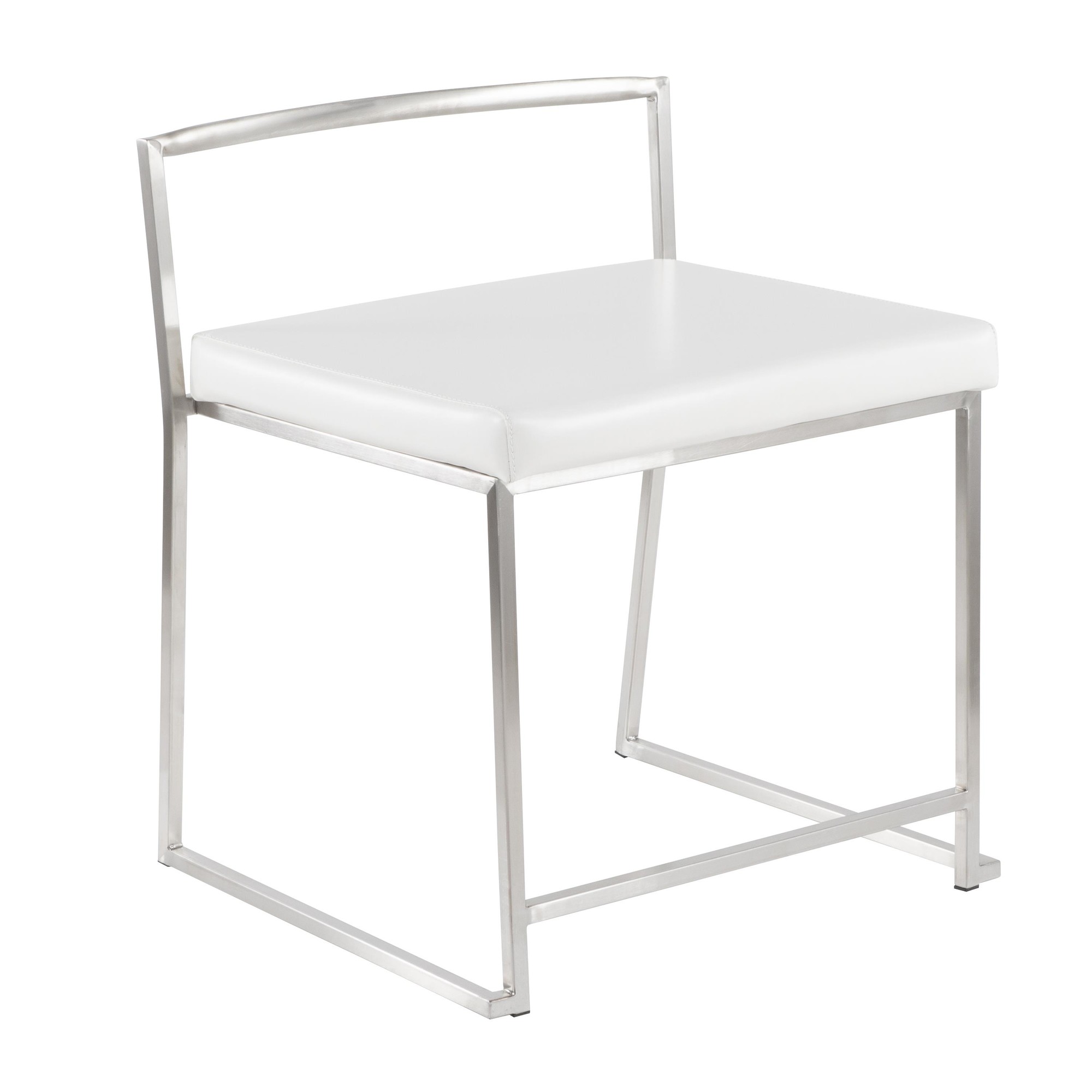 Fuji White Contemporary Stackable Dining Chairs (Set of 2) 4 Fuji White Contemporary Stackable Dining Chairs (Set of 2) - Image 4