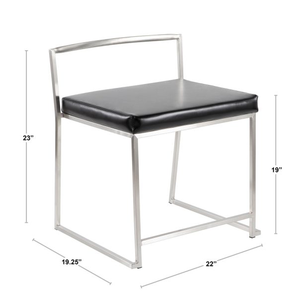 Fuji White Contemporary Stackable Dining Chairs Set of 2 9