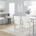 Fuji White Faux Leather Stainless Steel Contemporary Dining Chairs (Set of 2) 16 Fuji White Faux Leather Stainless Steel Contemporary Dining Chairs (Set of 2)