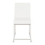 Fuji White Faux Leather Stainless Steel Contemporary Dining Chairs (Set of 2) 25 Fuji White Faux Leather Stainless Steel Contemporary Dining Chairs (Set of 2)