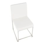 Fuji White Faux Leather Stainless Steel Contemporary Dining Chairs (Set of 2) 26 Fuji White Faux Leather Stainless Steel Contemporary Dining Chairs (Set of 2)