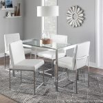 Fuji White Faux Leather Stainless Steel Contemporary Dining Chairs (Set of 2) 15 Fuji White Faux Leather Stainless Steel Contemporary Dining Chairs (Set of 2)