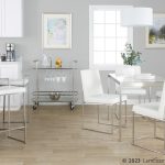 Fuji White Faux Leather Stainless Steel Contemporary Dining Chairs (Set of 2) 18 Fuji White Faux Leather Stainless Steel Contemporary Dining Chairs (Set of 2)