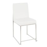 Fuji White Faux Leather Stainless Steel Contemporary Dining Chairs (Set of 2) 21 Fuji White Faux Leather Stainless Steel Contemporary Dining Chairs (Set of 2)